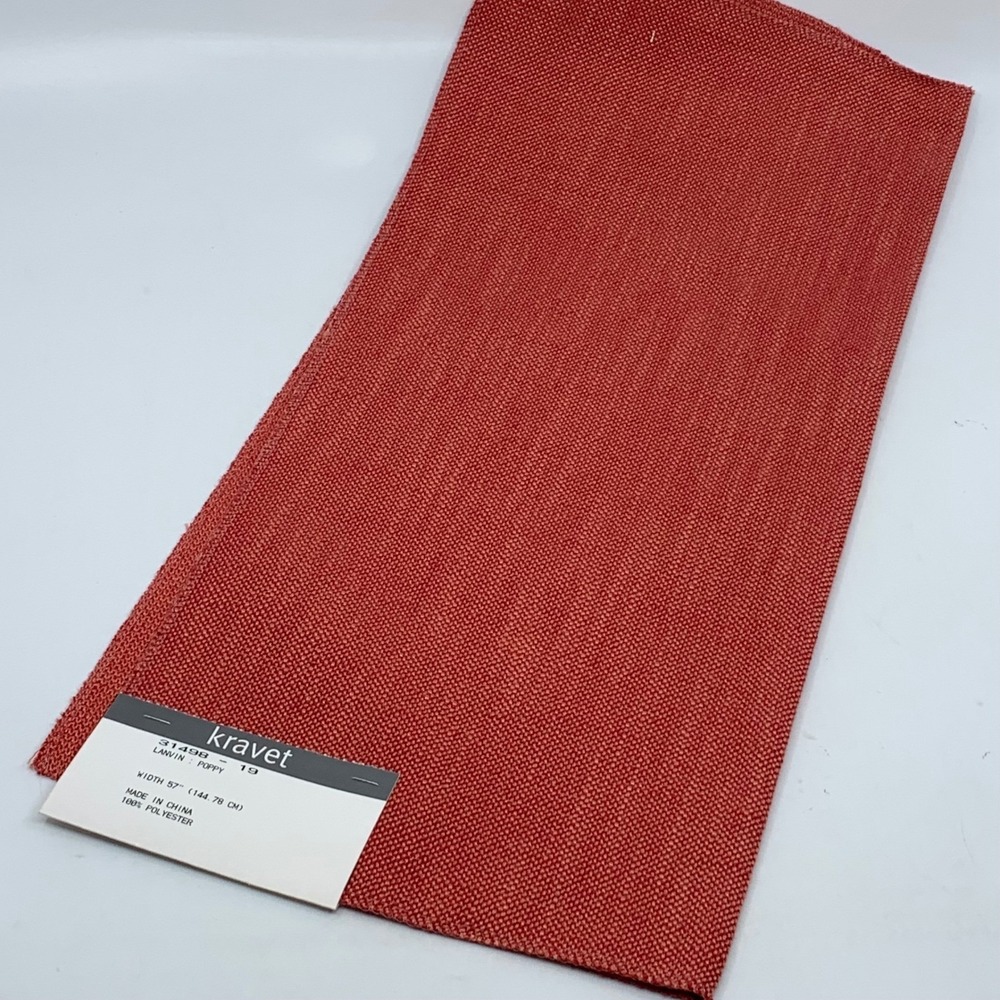 Kravet Lanvin Poppy Red Orange Fabric Sample Textured Remnant Craft